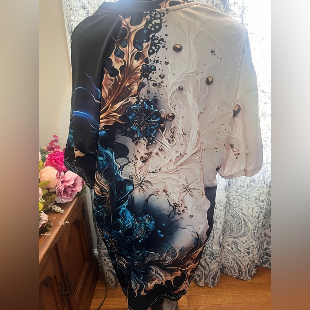 Abstract Floral t shirt 3x